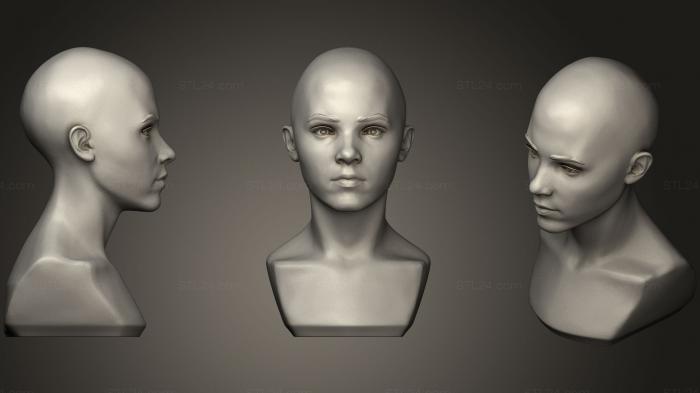 Anatomy of skeletons and skulls (Girl Head II, ANTM_0562) 3D models for cnc